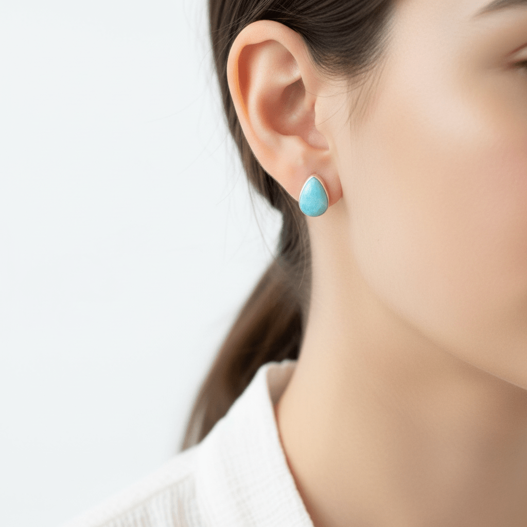 Pendientes Larimar Plata 925 · Piedra de la Atlántida Joyería EspiritualTienda esotérica Málaga - La Tienda de Tata Magic: tienda Esotérica en Málaga